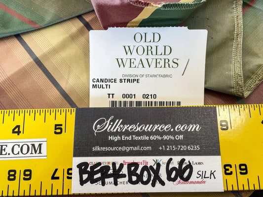 2 Berkbox66 26"x26" SQUARE Scalamandre CANDICE STRIPE MULTI