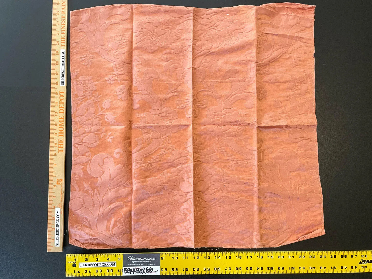 8 Berkbox66 25"x25" SQUARE Scalamandre Botanical Silk Lampas Plain Orange