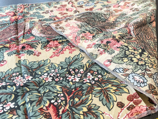 13 Berkbox66 18"x 26" Scalamandre Silk Print Birds Tree Foliage Botanical