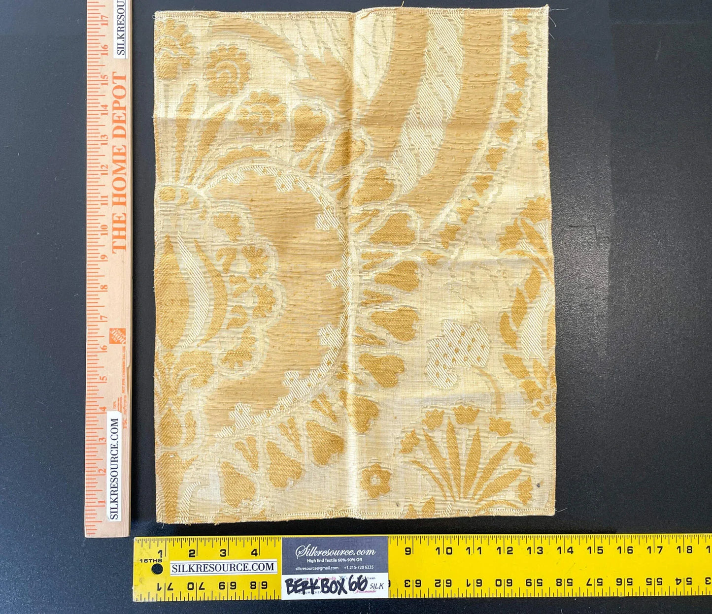 14 Berkbox66 17"x 14" Scalamandre Damask Yellow Jacquard Woven Large pattern