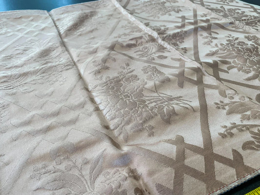 19 Berkbox66 23"x25" Scalamandre SQUARE Floral Brownish Silk Lampas Plain