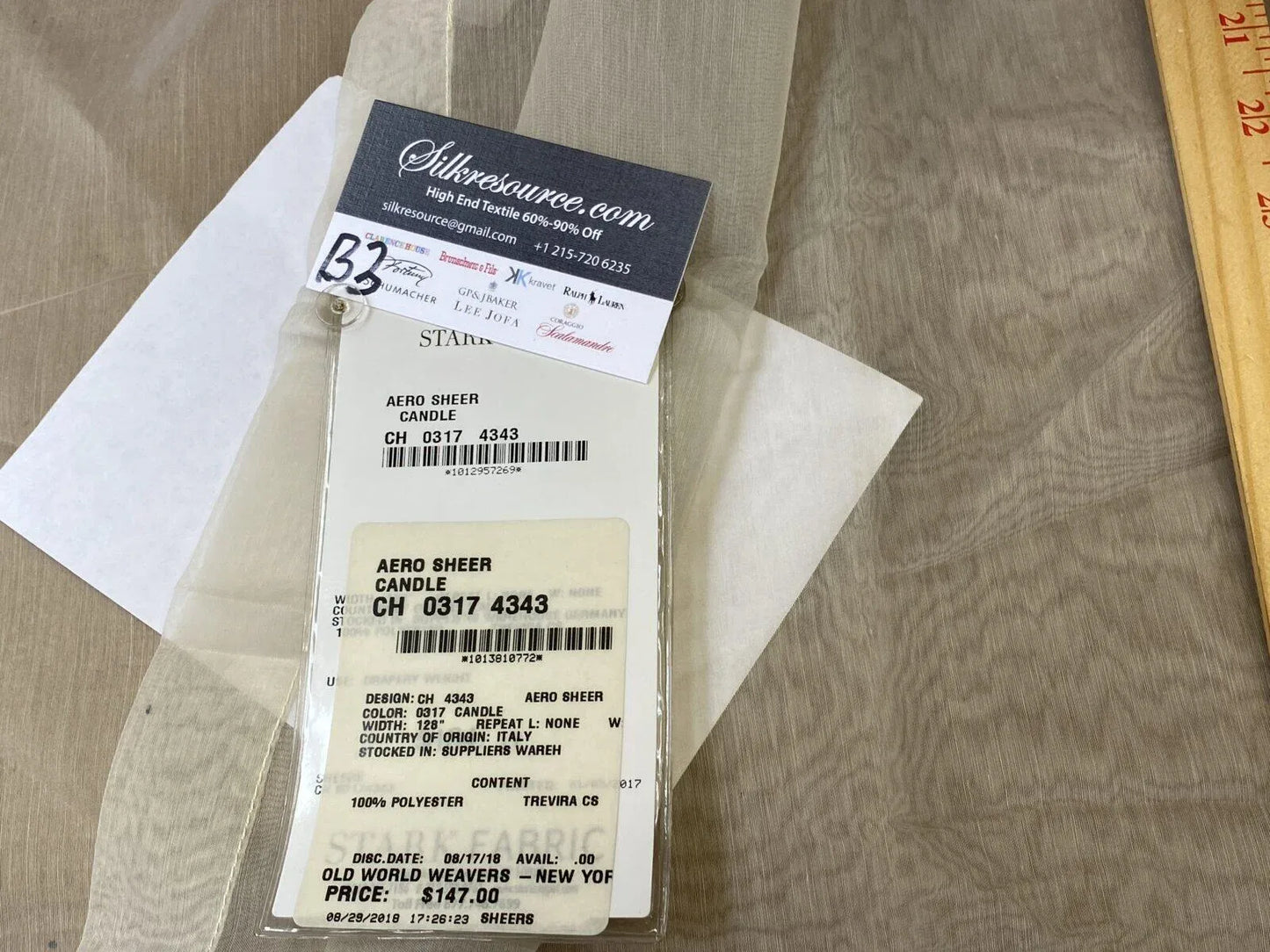 16 Berkbox3 Scalamandre 2.4 Yards Aero Sheer Candle