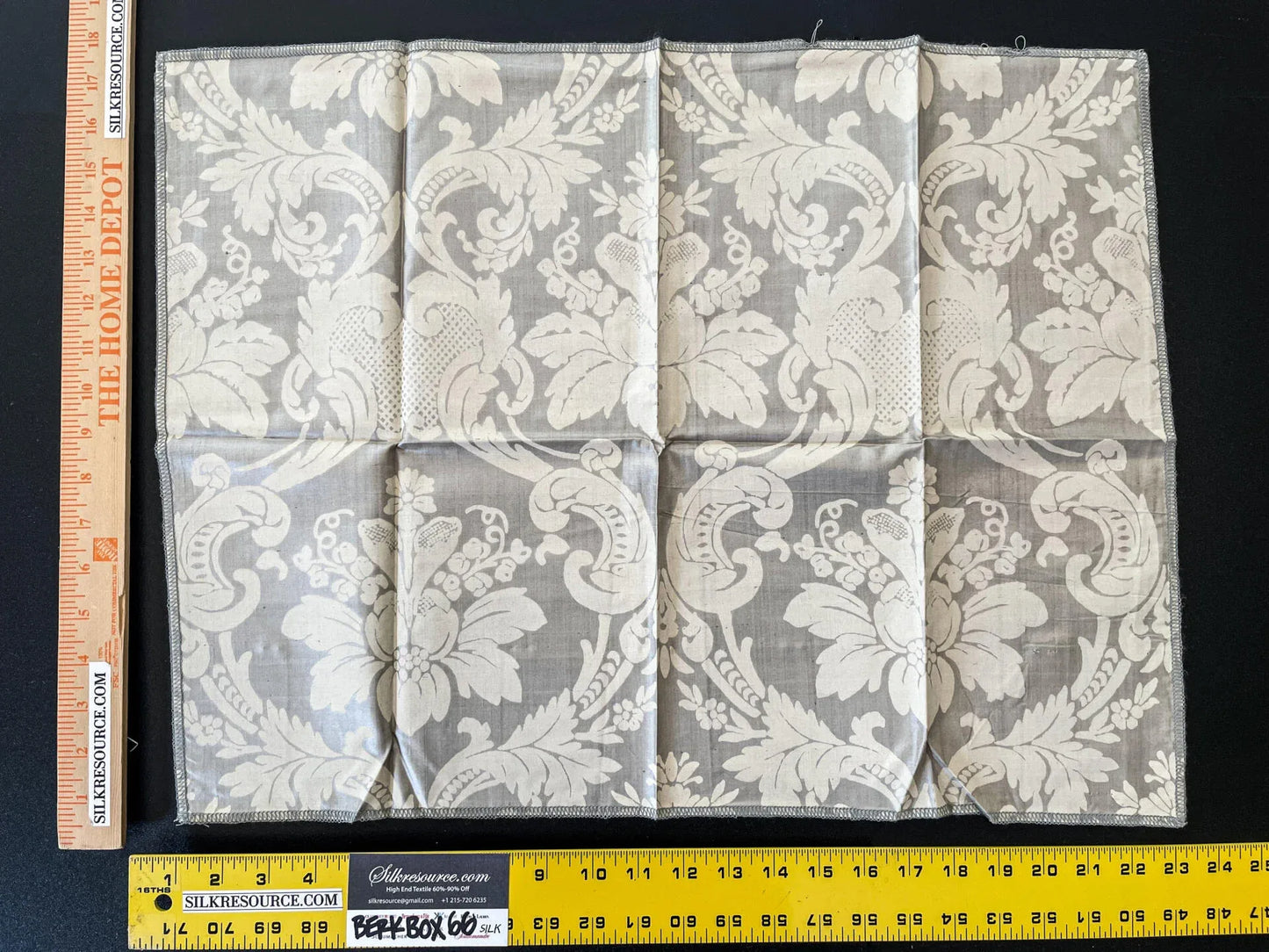 26 Berkbox66 23"x 18" Scalamandre Silk Print Damask Light Brown on Beige