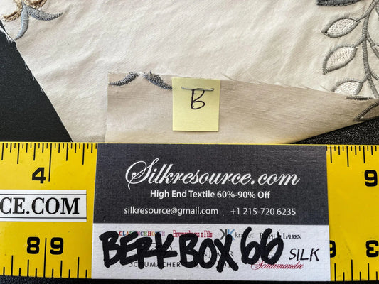 33 Berkbox66 15"x14" Square Scalamandre Floral Embroidery White Gray