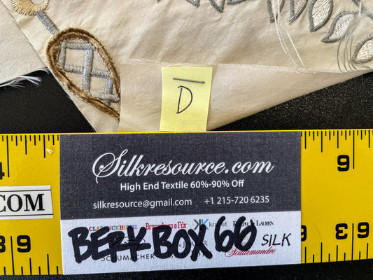 35 Berkbox66 15"x14" Square Scalamandre Floral Embroidery White Gray