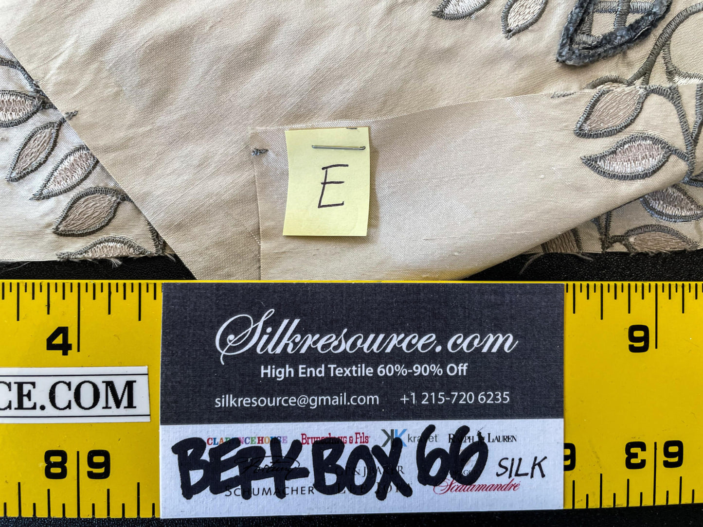 36 Berkbox66 15"x14" Square Scalamandre Floral Embroidery White Gray