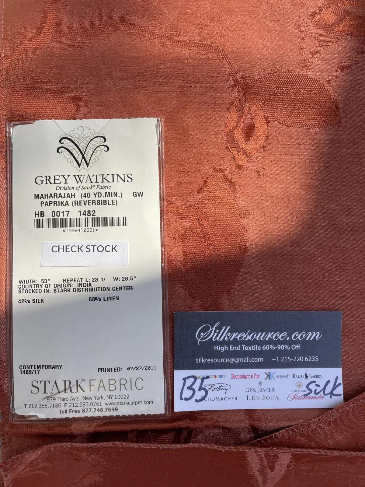 11 Berkbox5 Scalamandre Silk Square Maharajah Paprika Red