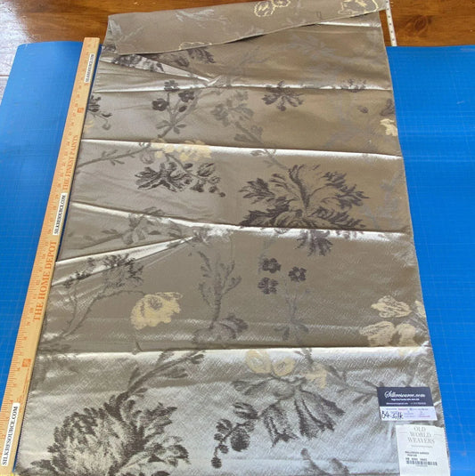 4 Berkbox4 Scalamandre Silk Square 1.2 Yard 25"wide Mallorca Garden Pewter