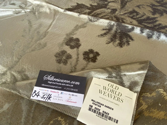 4 Berkbox4 Scalamandre Silk Square 1.2 Yard 25"wide Mallorca Garden Pewter