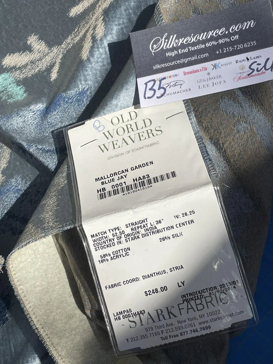 25b Berkbox5 Scalamandre Silk Square Mallorcan Garden Blue Jay