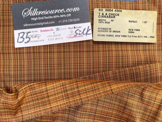 28 Berkbox5 Scalamandre Silk Square T & A Check Cinnabar