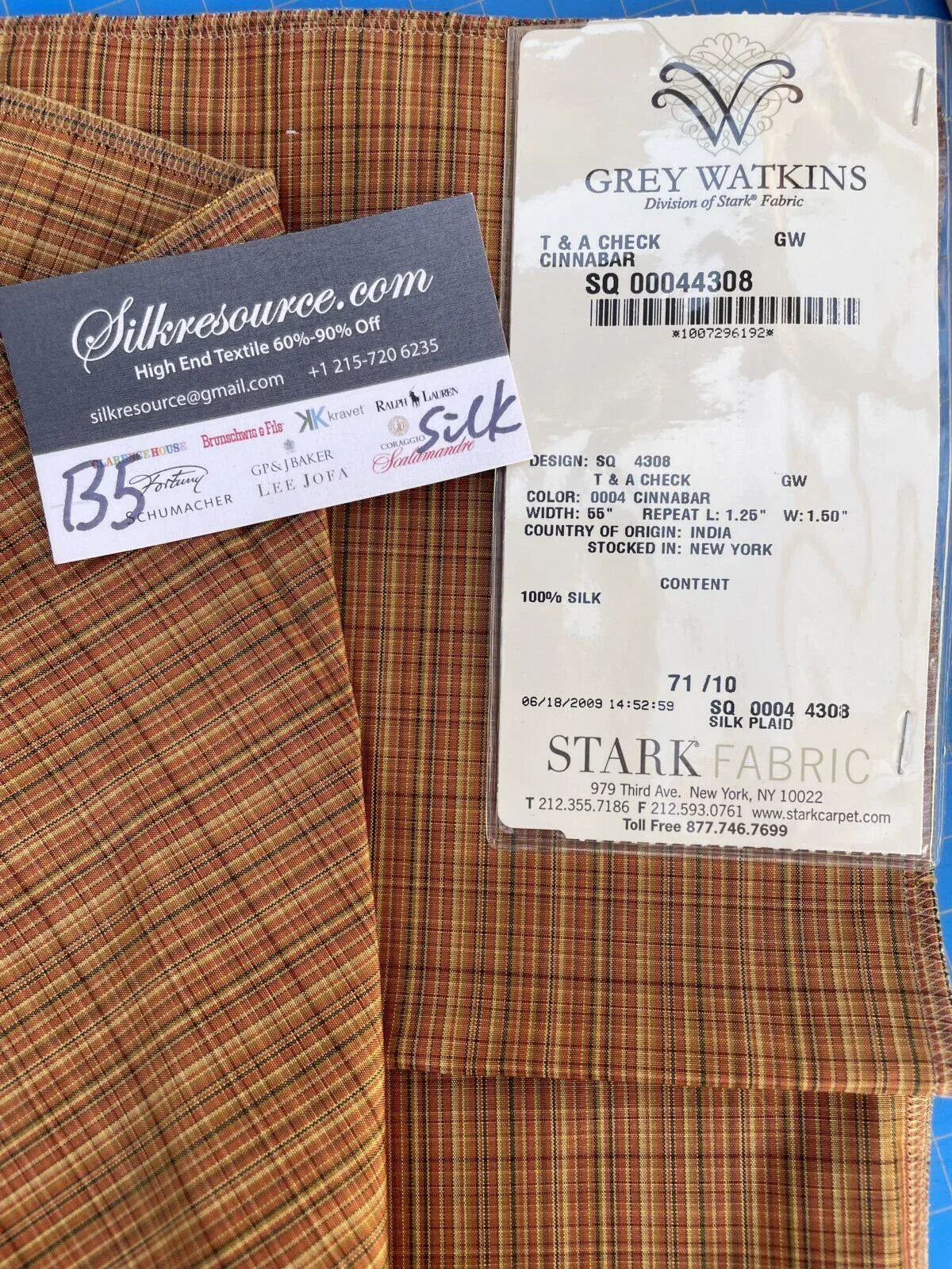 29 Berkbox5 Scalamandre Silk Square T & A Check Cinnabar