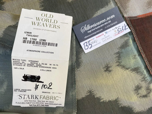 37 Berkbox5 Scalamandre Silk Square Izmir Twilight Silk Ikat MSRP USD204/Y