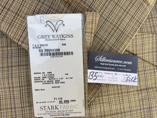 40b Berkbox5 Scalamandre Silk Square T & A Check Staw