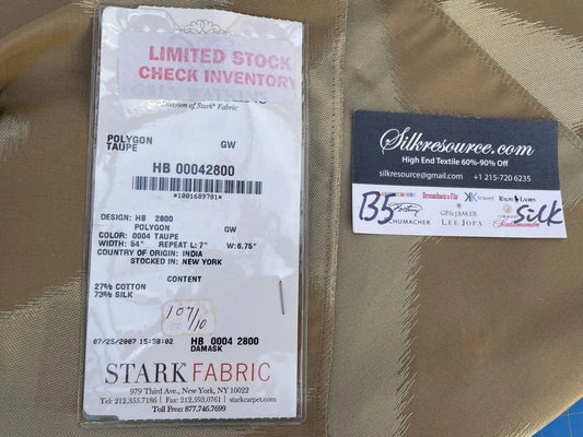 44 Berkbox5 Scalamandre Silk Square Polygon Taupe MSRP USD260/y