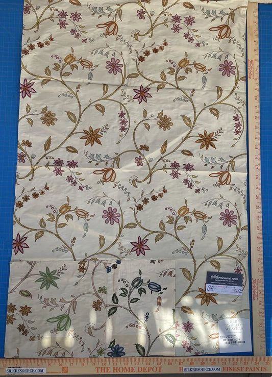 Scalamandre Kyari Embroidery Silk - Fuchsia Gold
