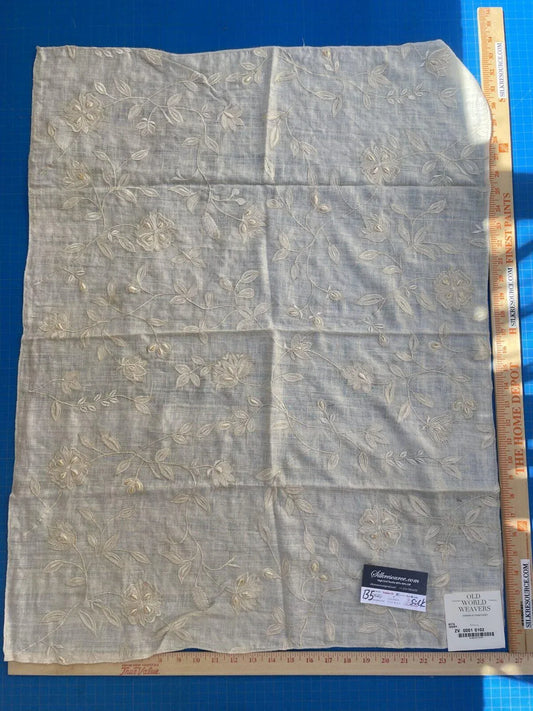 51d Berkbox5 Scalamandre Silk Square Embroidery Stark Fabric Ivory