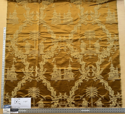 2.5YD Scalamandre Tassinari & Chatel Les Chinois Antique Gold Silk Lampas Neoclassical Gold MSRP 700+/Y