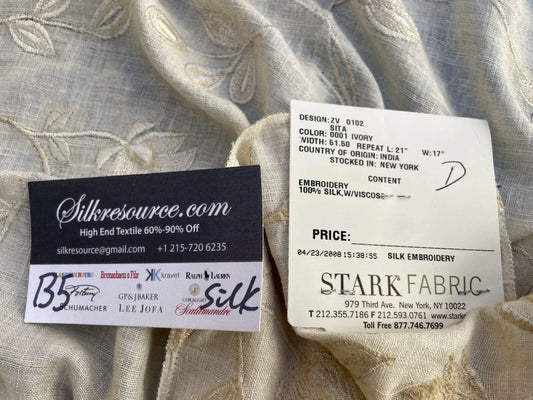 51d Berkbox5 Scalamandre Silk Square Embroidery Stark Fabric Ivory