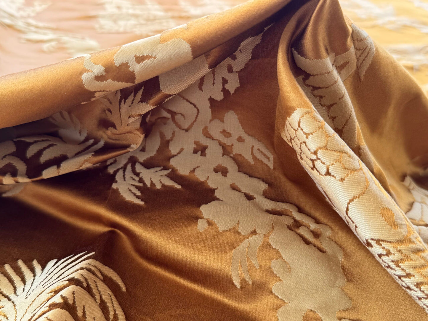2.5YD Scalamandre Tassinari & Chatel Les Chinois Antique Gold Silk Lampas Neoclassical Gold MSRP 700+/Y