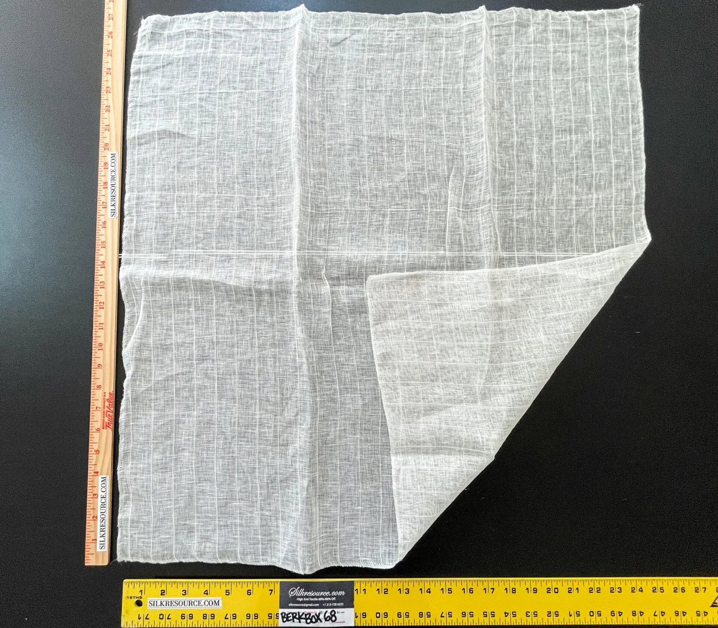 39 Berkbox68 27"x25" Scalamandre Sheer White Stripe Texture Solid