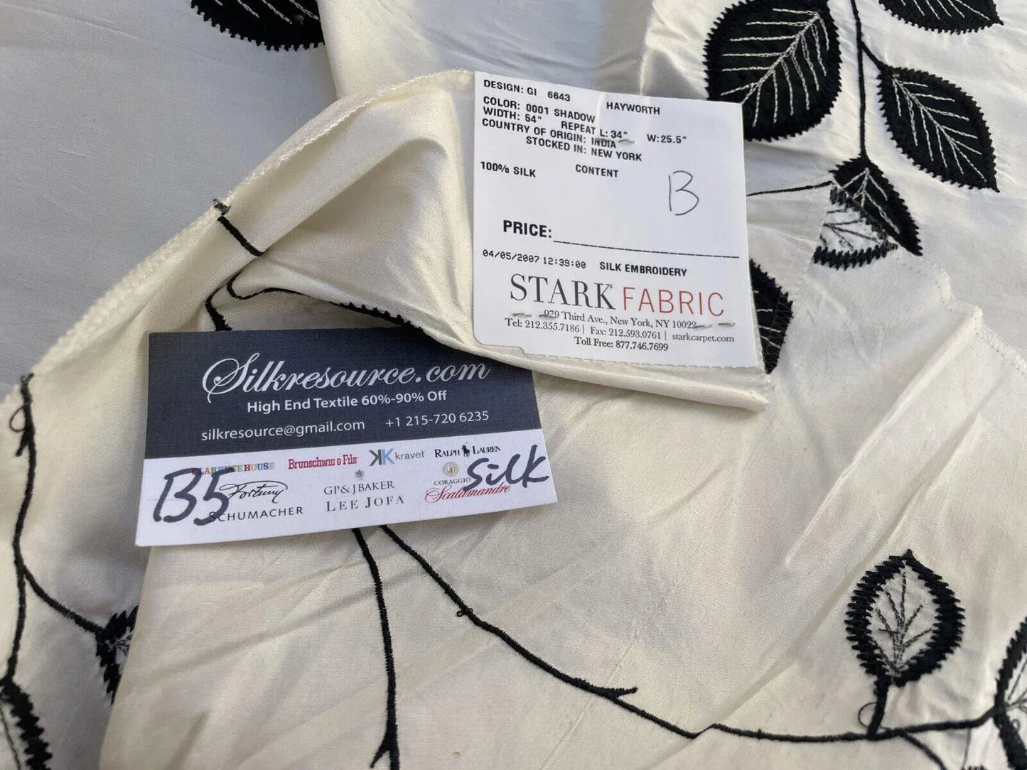 54b Berkbox5 Scalamandre Silk Square Hayworth Shadow Black And White