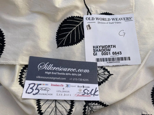 54g Berkbox5 Scalamandre Silk Square Hayworth Shadow Black On White