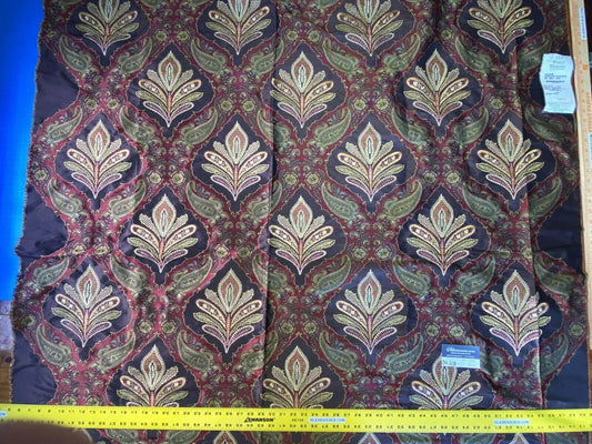 14 Berkbox4 Scalamandre Silk Square Darani Crimson Ganache Red Brown 1.25y MSRP USD 436/yard