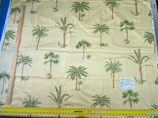 5y Thibaut Palm Court Cotton Print In Butter Yellow Tropical Tree Foliage The Gazebo Collection