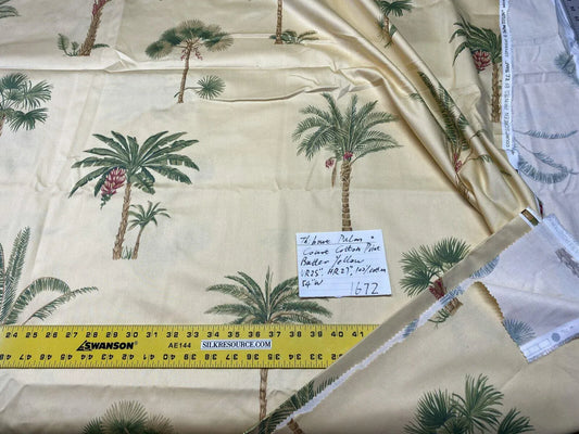 5y Thibaut Palm Court Cotton Print In Butter Yellow Tropical Tree Foliage The Gazebo Collection