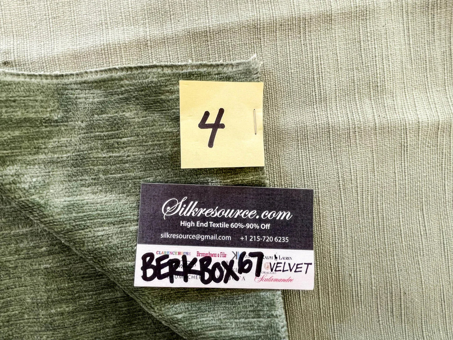 4 Berkbox67 27"x 27" Square Scalamandre NOBEL Deep Green Plains Texture