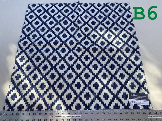 1 Berkbox6 Scalamandre Embroidery Square Deep Blue Diamond On White