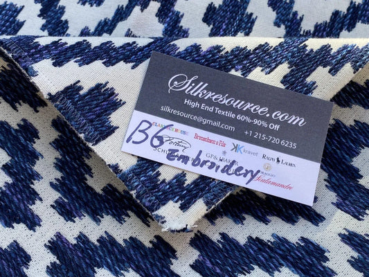 1 Berkbox6 Scalamandre Embroidery Square Deep Blue Diamond On White