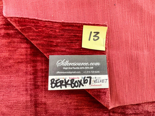 13 Berkbox67 28"x 28" Square Scalamandre Velvet Red Plains Texture