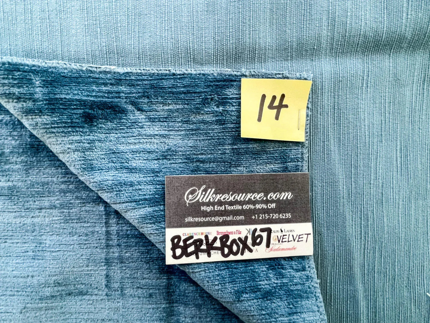 14 Berkbox67 28"x 28" Square Scalamandre Velvet Blue Plains Texture