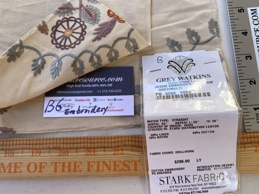 5b Berkbox6 Scalamandre Embroidery Square Jessie Embroidery MSRP USD 456/Y