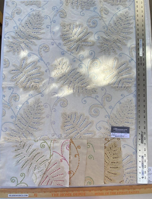 6a Berkbox6 Scalamandre Embroidery Square Fossils Blue MSRP USD 372/Y