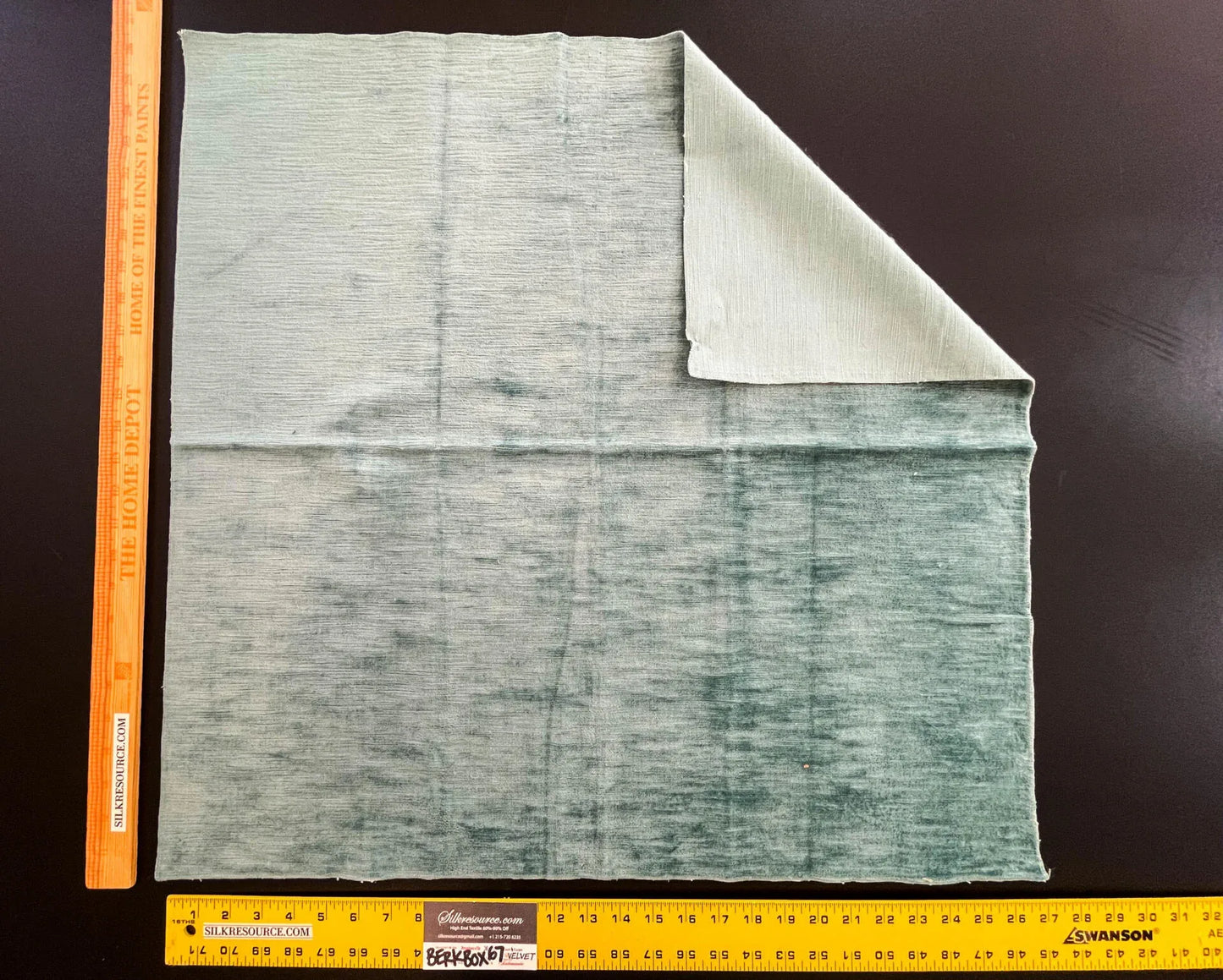 27 Berkbox67 27x 27" Square Scalamandre Velvet Blue Plains Texture