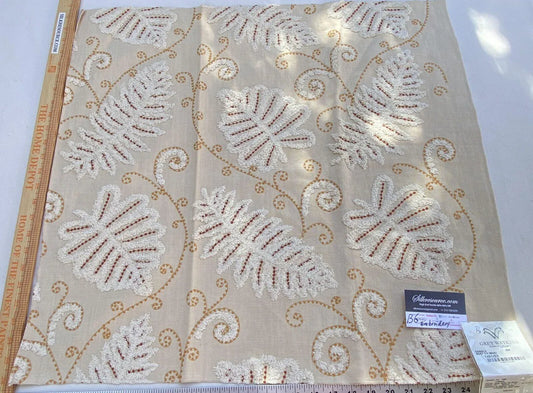 7b Berkbox6 Scalamandre Embroidery Square Fossils Rust Red MSRP USD 372/Y