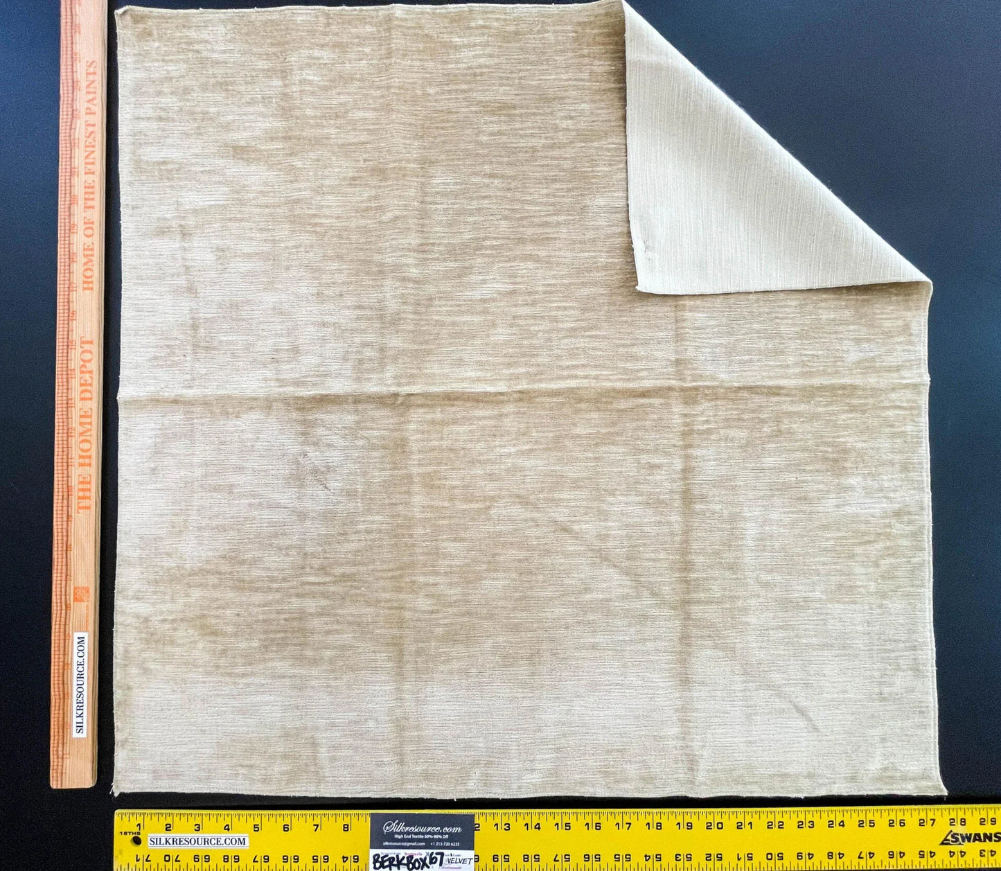 30 Berkbox67 27x 27" Square Scalamandre Velvet Light Brown Plains Texture