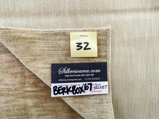 32 Berkbox67 27x 27" Square Scalamandre Velvet Beige Plains Texture