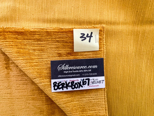 34 Berkbox67 27x 27" Square Scalamandre Velvet Yellow Plains Texture