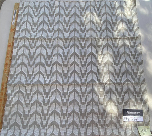 10a Berkbox6 Scalamandre Embroidery Square Chevron Embroidery Grey MSRP USD 204/Y
