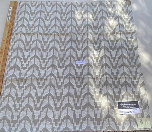 10b Berkbox6 Scalamandre Embroidery Square Chevron Embroidery Grey MSRP USD 204/Y