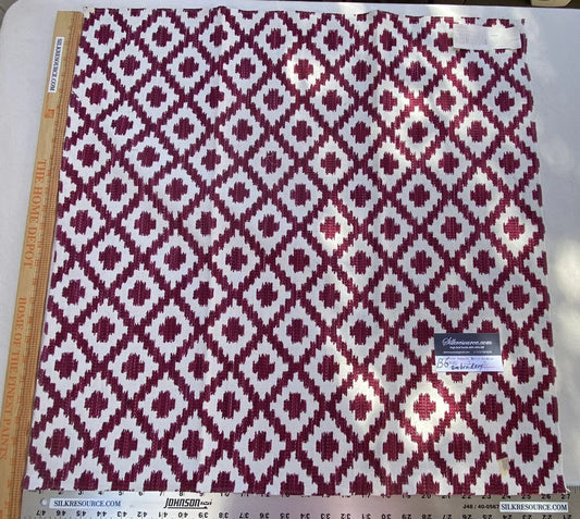 11 Berkbox6 Scalamandre Embroidery Square Deep Red Diamond On White
