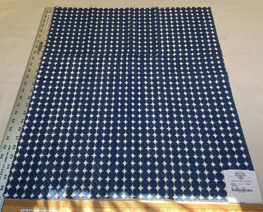 17 Berkbox6 Scalamandre Embroidery Square Labriz Marine Blue Dots