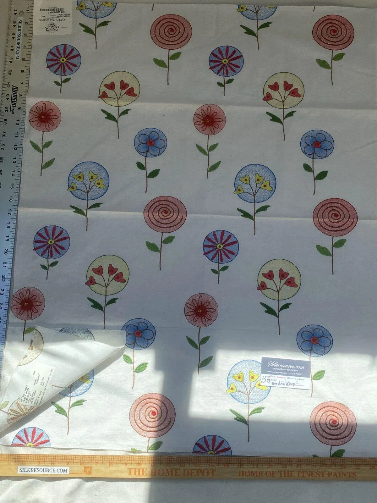 20 Berkbox6 Scalamandre Embroidery Square Fancy Work Flower Power MSRP USD 200/Y