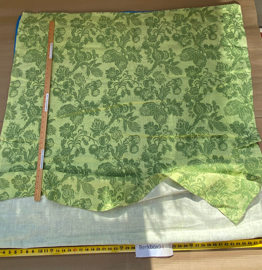 6 BerkBox94 Raoul Textile Line Hand Print Made in US Pomegranate Green Fruit Tree Foliage MSRP $300+/y