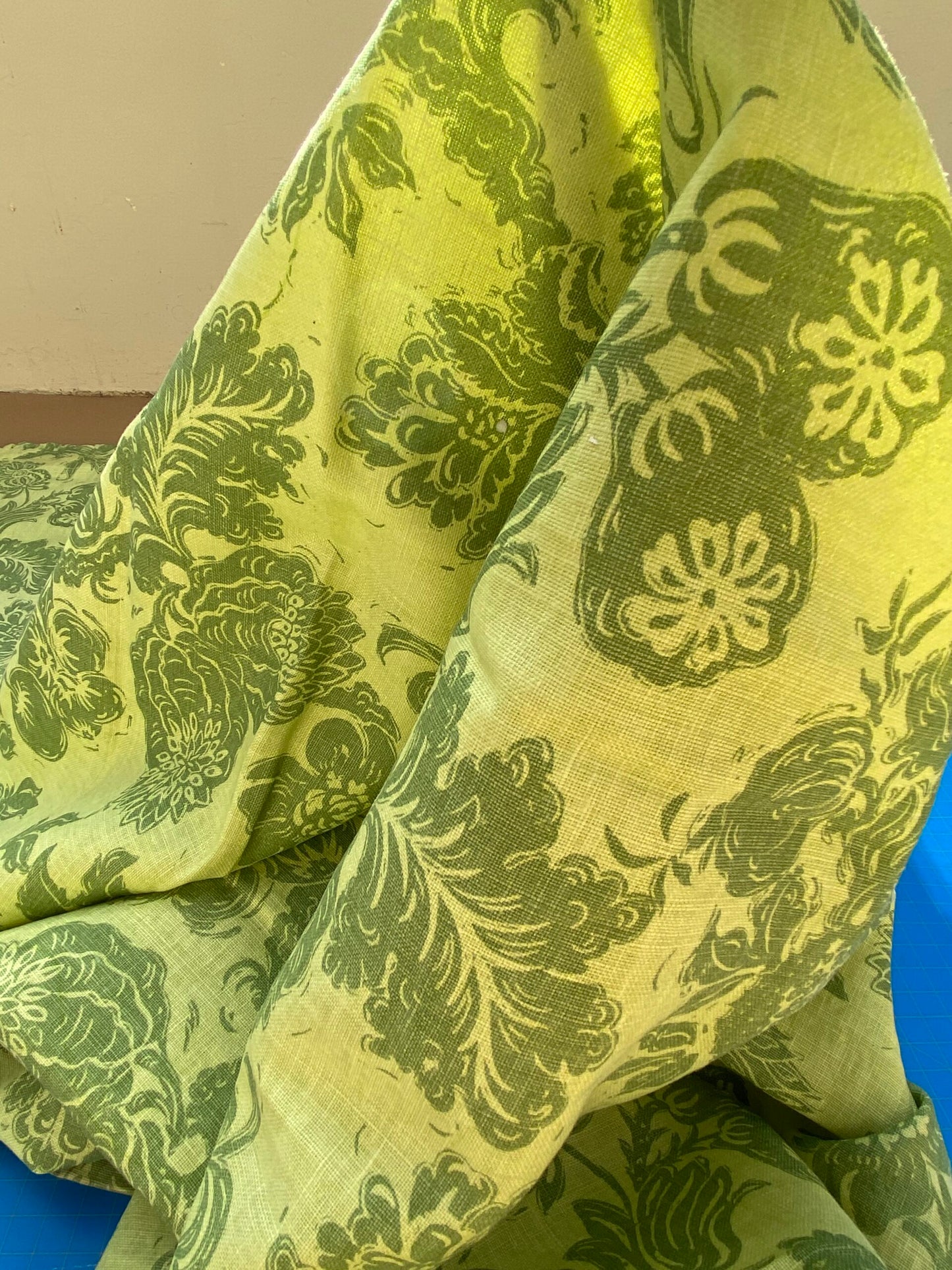 6 BerkBox94 Raoul Textile Line Hand Print Made in US Pomegranate Green Fruit Tree Foliage MSRP $300+/y