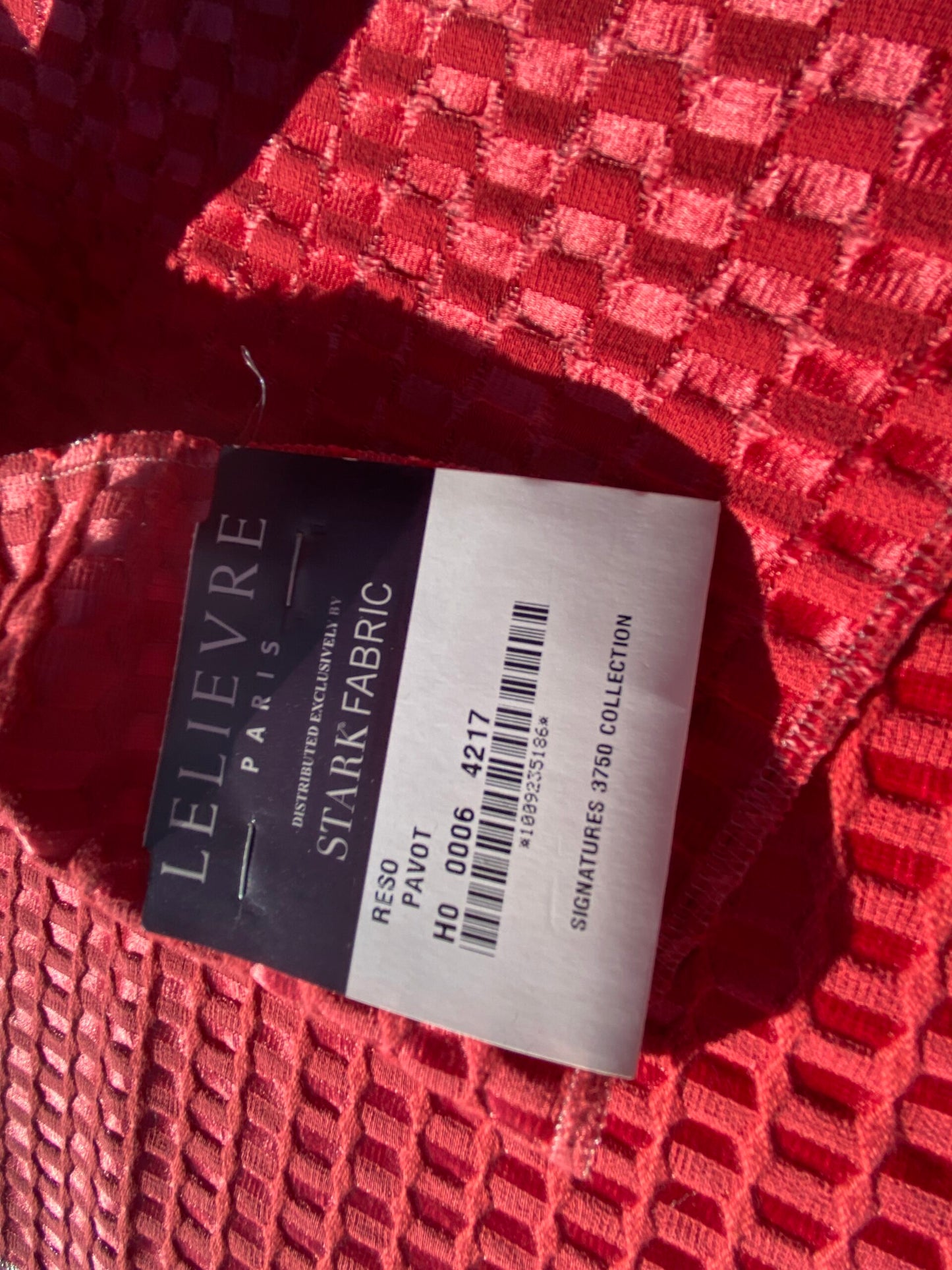 29 Berkbox103 Square Scalamandre Lelievre Paris Reso Pavot Red Small Scale Texture Jacquard